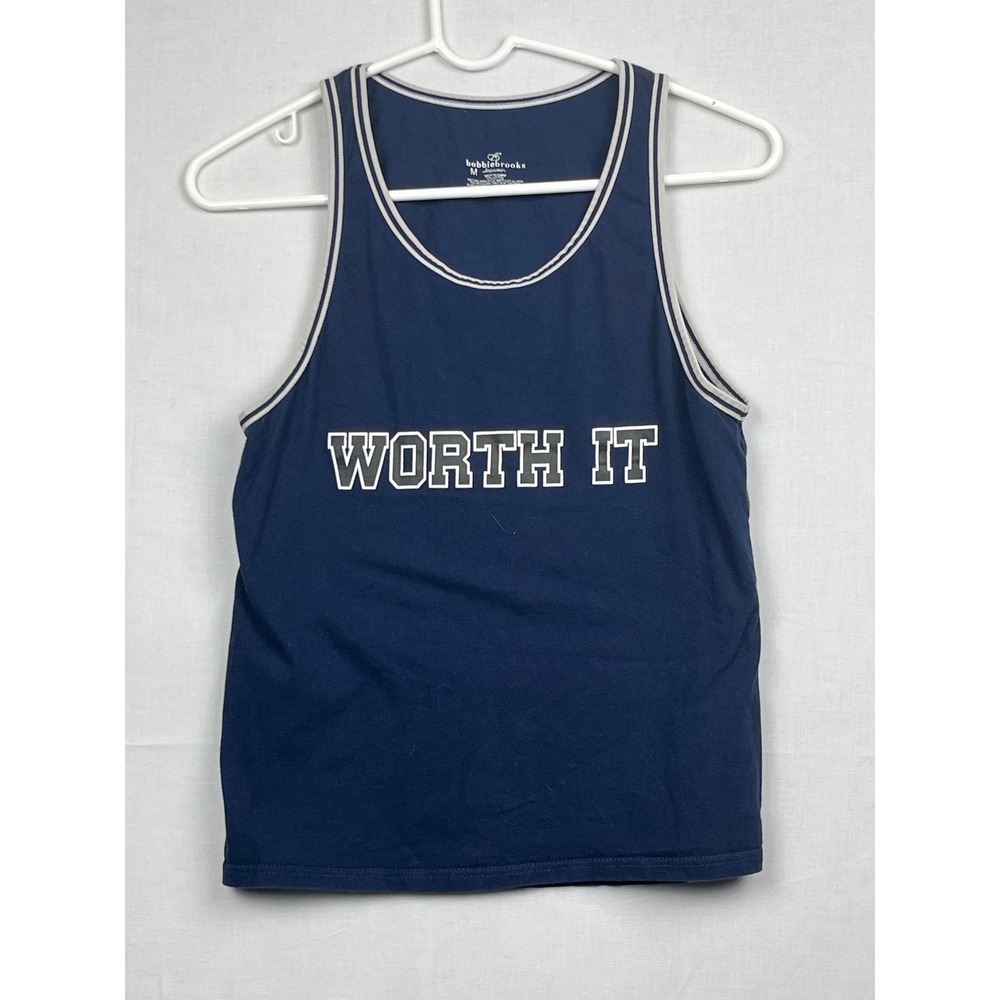 Bobbie Brooks Sleepwear Tank Top‎ Womens Medium Worth It Graphic Blue Sleeveless